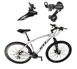 Bicicleta Aro 29 Gti Roma Alumínio Câmbios Shimano 21v Freio A Disco Garfo Suspensão - Branco - Tam. 19