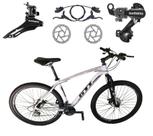 Bicicleta Aro 29 Gti Roma Alumínio Câmbios Shimano 21v Freios a Disco Hidráulicos Garfo Suspensão - Branco