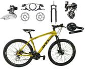 Bicicleta Aro 29 GTI Roma Câmbios Shimano Altus 24v K7 Alumínio Freios Hidráulicos Garfo Com Trava - Amarela