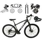 Bicicleta Aro 29 Gti Roma Câmbios Shimano Altus 24v K7 Freios Hidráulicos Garfo Trava - Preto/cinza Tam.19