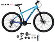 Bicicleta Aro 29 GTI Roma Kit 2x9 Gta Sunrun Freio Disco K7 11/36 Pedivela 24/38d Garfo com Trava - Azul