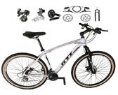 Bicicleta aro 29 Gti Roma Shimano Altus 24V Freio a Disco Hidráulico Garfo com Trava - Branco