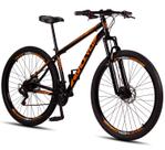 Bicicleta Aro 29 Highlevel Aço Carbono Freios a Disco Suspensão 21 Marchas