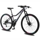 Bicicleta aro 29 KRW Alumínio 24 Velocidades Marchas Freio Hidráulico Suspensão C/ Trava de ombro KR3