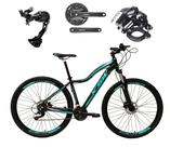 Bicicleta Aro 29 Ksw Mwza Feminina Alumínio Câmbio Traseiro Shimano Alívio e Altus 27v Freio Hidráulico Garfo Com Trava - Preto/Azul - Tam. 17