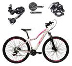 Bicicleta Aro 29 Ksw Mwza Feminina Alumínio Câmbio Traseiro Shimano Deore e Altus 27v Freio Hidráulico Garfo Com Trava - Branco/Rosa - Tam. 17 Bicicleta Aro 29 Ksw Mwza Feminina Alumínio Câmbio Traseiro Shimano Deore e Altus 27v Freio Hidráulico Garfo Com Trava - Branco/Rosa - Tam. 17