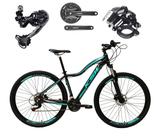 Bicicleta Aro 29 Ksw Mwza Feminina Alumínio Câmbio Traseiro Shimano Deore e Altus 27v Freio Hidráulico Garfo Com Trava - Preto/Azul