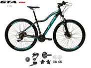 Bicicleta Aro 29 Ksw Mwza Kit 2x9 Gta Sunrun Freio Disco K7 Garfo com Trava Preto/Azul