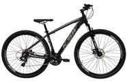 Bicicleta aro 29 Ksw Xlt 24v Alumínio Freio a Disco Garfo Suspensão Preta com Prata Tam.19