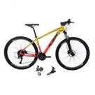 Bicicleta Aro 29 Ksw Xlt 24v Câmbio Shimano Acera K7 Garfo Trava Freio A Disco - Amarelo/laranja Tam.21