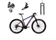 Bicicleta Aro 29 Ksw Xlt 24v Câmbio Tras. Shimano Acera K7 Garfo Trava Freio a Disco - Preto/Pink/Azul Bicicleta Aro 29 Ksw Xlt 24v Câmbio Tras. Shimano Acera K7 Garfo Trava Freio a Disco - Preto/Pink/Azul