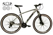 Bicicleta Aro 29 Ksw Xlt 24v Freios a Disco Hidráulicos Garfo Suspensão Pneu com Faixa Bege - Prata