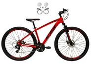 Bicicleta Aro 29 Ksw Xlt 24v Freios a Disco Hidráulicos Garfo Suspensão - Vermelho