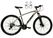 Bicicleta Aro 29 Ksw Xlt 24v Freios Hidráulicos Garfo Suspensão Mtb - Prata