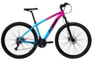 Bicicleta Aro 29 Ksw Xlt 24v Freios Hidráulicos Garfo Suspensão Mtb - Rosa/Azul