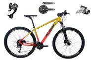 Bicicleta Aro 29 Ksw Xlt 27v Câmbios Shimano Altus Freios Hidráulicos Garfo Com Trava - Amarelo/Laranja