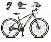 Bicicleta Aro 29 Ksw Xlt 27v Câmbios Shimano Altus Freios Hidráulicos Garfo Com Trava Pneu Bege - Preto/Verde