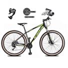Bicicleta Aro 29 Ksw Xlt 27v Câmbios Shimano Altus Freios Hidráulicos Garfo Trava Pneu Faixa - Preto/verde Tam.21