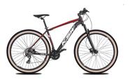 Bicicleta Aro 29 Ksw Xlt 27v Freio Hidráulico K7 Garfo com Trava Pneu com Faixa Bege - Preto/Vermelho/Branco