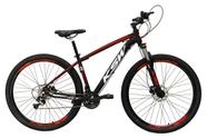 Bicicleta Aro 29 Ksw Xlt Alumínio 24v Câmbios Shimano Garfo com Trava no Ombro - Preto/Vermelho/Branco