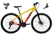 Bicicleta Aro 29 Ksw Xlt Alumínio 24v Câmbios Shimano Garfo Suspensão - Amarelo/Laranja