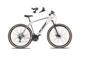Bicicleta Aro 29 Ksw Xlt Alumínio 24v Câmbios Shimano Garfo Suspensão Pneu com Faixa Bege - Branco