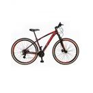 Bicicleta Aro 29 Ksw Xlt Alumínio 27v Freio Disco Mecânico Garfo Suspensão Pneu Faixa - Preto/vermelho/laranja Tam.17