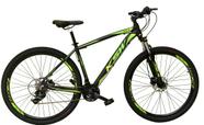Bicicleta Aro 29 Ksw Xlt Câmbios Shimano 24v K7 Freios Hidráulicos Garfo Com Trava - Preto/Verde