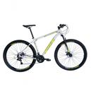 Bicicleta Aro 29 Ksx Sd7 21v Cabos Internos Alumínio Freios A Disco Garfo Suspensão Branco Amarelo Tamanho 19