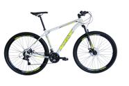 Bicicleta Aro 29 Ksx Sd7 21v Cabos Internos Alumínio Freios a Disco Garfo Suspensão Branco/Amarelo