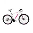 Bicicleta Aro 29 Ksx Sd7 21v Cabos Internos Alumínio Freios A Disco Garfo Suspensão Branco Rosa Violeta Tamanho 15