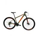 Bicicleta Aro 29 Ksx Sd7 21v Cabos Internos Alumínio Freios A Disco Garfo Suspensão Verde Militar Laranja Tamanho 15