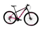 Bicicleta Aro 29 Ksx Sd7 Alumínio 21v Cabos Internos Freios a Disco Garfo Suspensão Rosa/Preto
