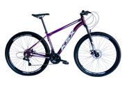 Bicicleta Aro 29 Ksx Sd7 Alumínio 21v Cabos Internos Freios a Disco Garfo Suspensão Roxo/Branco