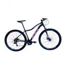 Bicicleta Aro 29 Ksx Sd7 Feminina 21v Cabos Internos Alumínio Freios A Disco Garfo Suspensão Preto Pink Azul Tamanho 17