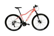 Bicicleta Aro 29 Ksx Sd7 Feminina Alumínio 21v Cabos Internos Freios a Disco Garfo Suspensão Laranja/Branco