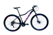 Bicicleta Aro 29 Ksx Sd7 Feminina Alumínio 21v Freios a Disco Cabos Internos Garfo Suspensão Preto/Pink/Azul