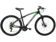 Bicicleta Aro 29 MTB Alumínio Quadro 17" Câmbio Shimano 21 velocidades Nitro Preta/Verde