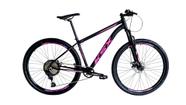 Bicicleta Aro 29 Mtb Ksx Sd7 12v Freio a Disco Hidráulico K7 11/50 Garfo com Trava Kit 1x12 Preto/Rosa