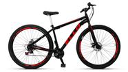 Bicicleta Aro 29 Suspensão Freio à Disco 21 M Velox Preta/Vermelho - Ello Bike