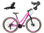 Bicicleta Aro Retro Feminina 29 KSW Sunny 21V Cambios Shimano Freio a Disco Mecânico