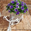 Bicicleta Arranjo com cesto e laço + Flor Bucho Artificial Cor Roxa Decoração para Casa e Festas