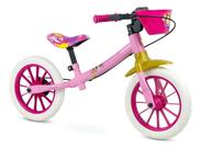 Bicicleta Balance Infantil Equilíbrio Nathor Princesas Rosa Aro 12 Com Freio