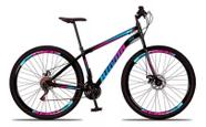 Bicicleta Bike Aço Rosa e Azul 21 Marchas Aro 29 Bicicleta Bike Aço Rosa e Azul 21 Marchas Aro 29