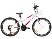 Bicicleta Ceci Aro 24 Branca com Cesto 21v 2025