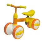 Bicicleta De Equilíbrio 4 Rodas Infantil Sem Pedal Andador Bebê Cor Amarelo