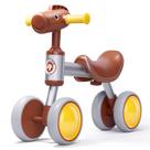 Bicicleta de equilíbrio para bebês de 1 a 2 anos e 4 rodas marrom