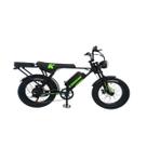 Bicicleta Elétrica Konnan Fast Trail 750W Aro 20 Bateria Removível Preto e Verde