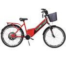 Bicicleta Elétrica New Confort 800W 48V 15Ah Vermelho Cereja com Cestinha