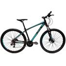 Bicicleta Elleven Rocker II HD Aro 29 Tam 17 Preto/Azul 24V suspensão trava no ombro .